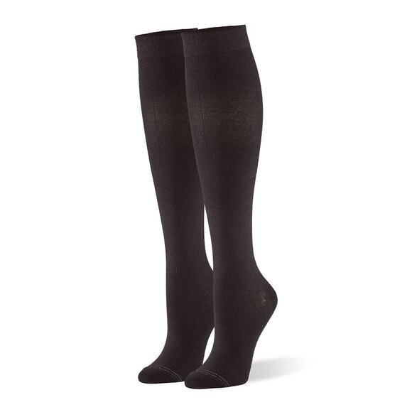 Hue Women's One Size Black Graduated Compression Knee High Socks USA Made G34-1 - Picture 1 of 7
